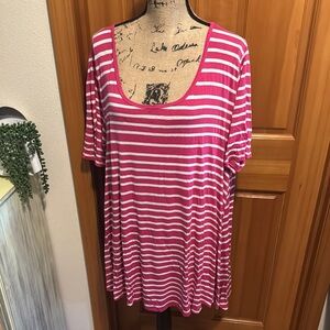 Perfect T LuLaRoe Pink Striped Women's Top